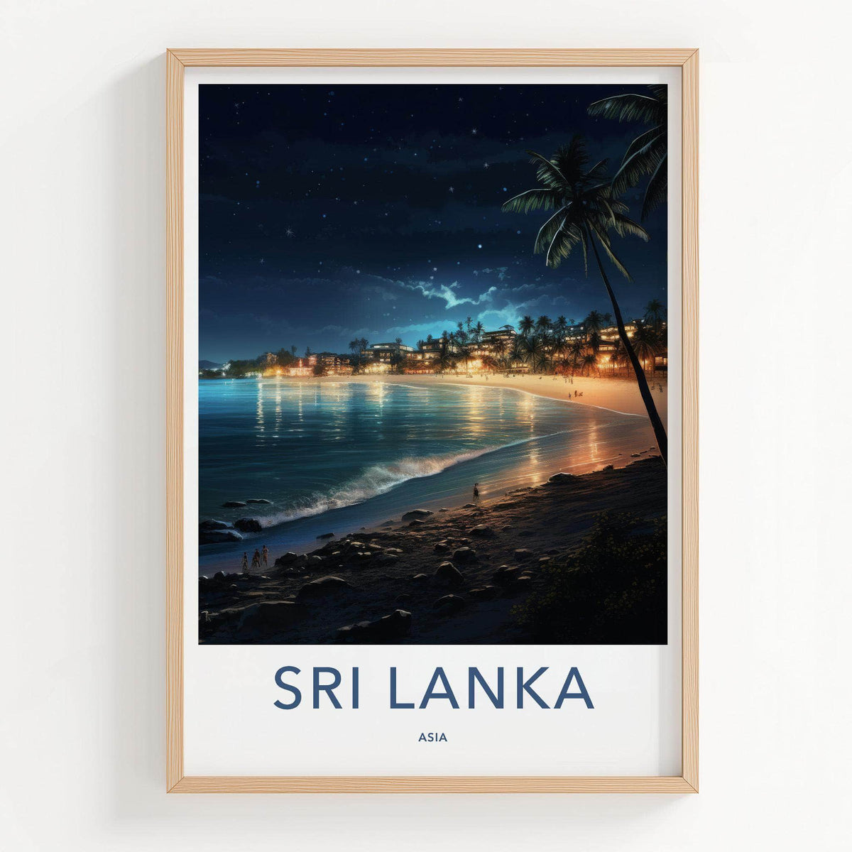 Sri Lanka Poster - Tropical Beach Wall Art With Palm Trees & Ocean