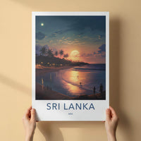 Sri Lanka Poster - Tropical Sunset Print With Palm Tree Wall Decor