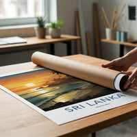 Sri Lanka Poster - Tropical Wall Decor With Sunset Beach Scene Print