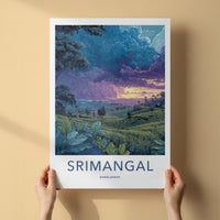Srimangal Poster - Bangladesh Travel Art - Rainy Tea Fields Wall Decor