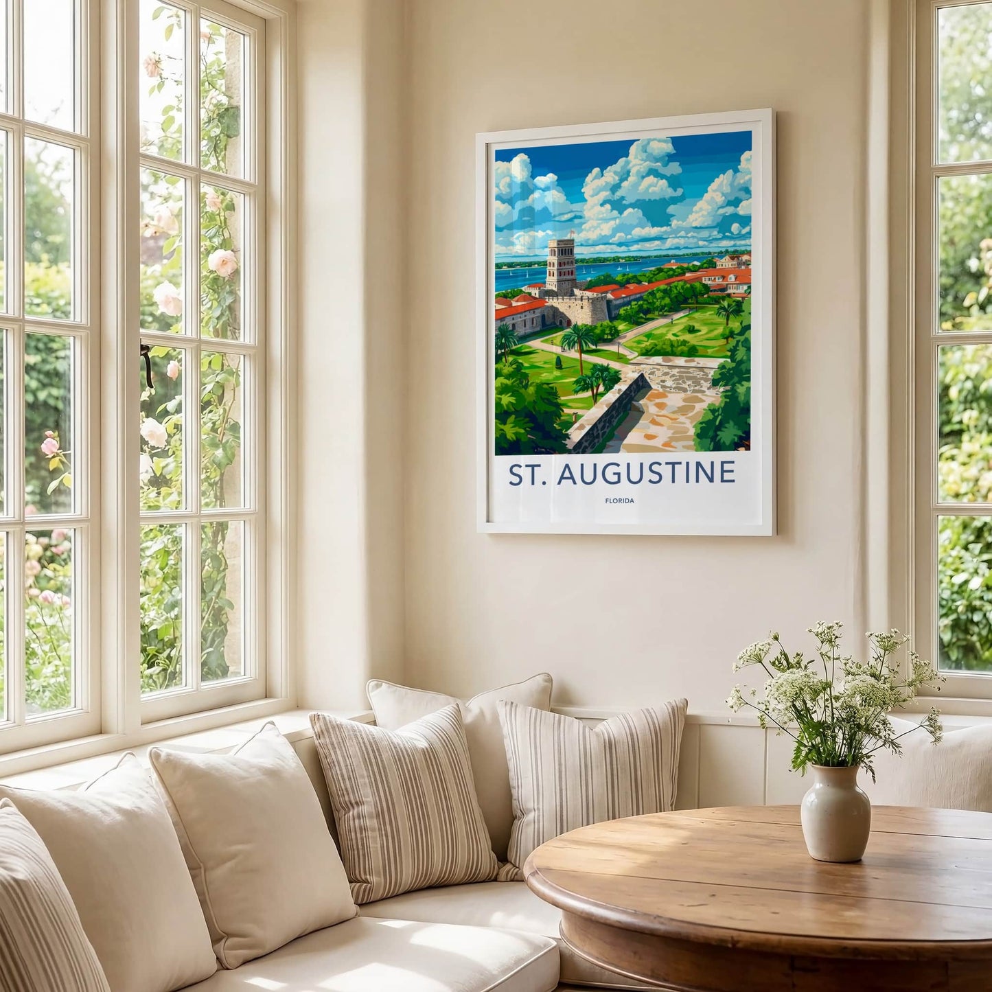 St Augustine Poster - Florida Travel Art - Historic Fort Vista Home Decor