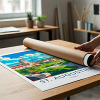 St. Augustine Poster - Florida Travel Art - Historic Fortress Vista Home Decor