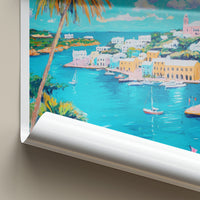 St Georges Poster - Bermuda Travel Art - Colorful Harbor Scene Home Decor