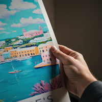St Georges Poster - Bermuda Travel Art - Colorful Harbor Scene Home Decor