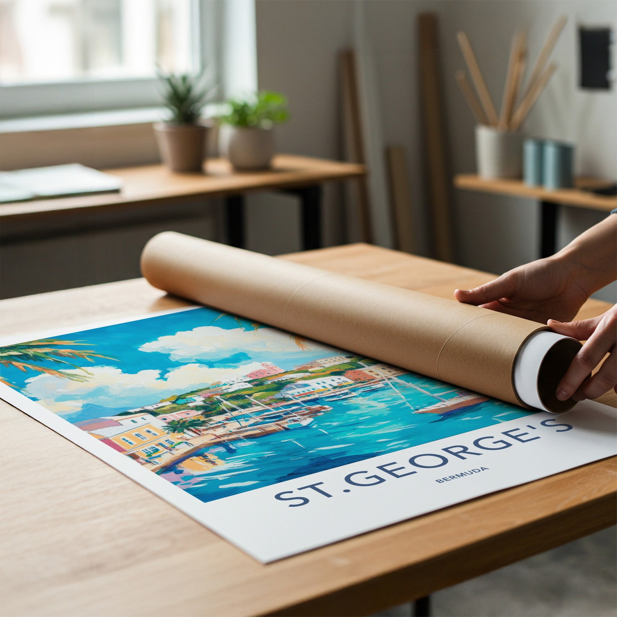 St Georges Poster - Bermuda Travel Art - Vibrant Coastal Scene Home Decor