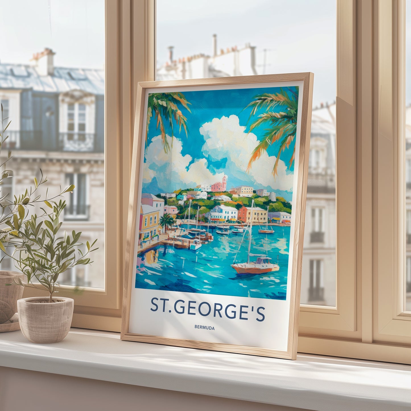 St Georges Poster - Bermuda Travel Art - Vibrant Coastal Scene Home Decor