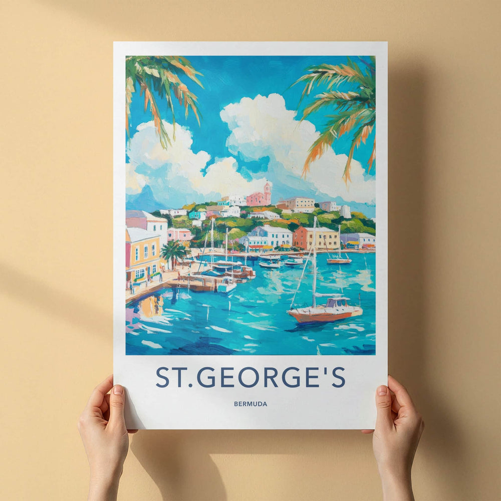 St Georges Poster - Bermuda Travel Art - Vibrant Coastal Scene Home Decor