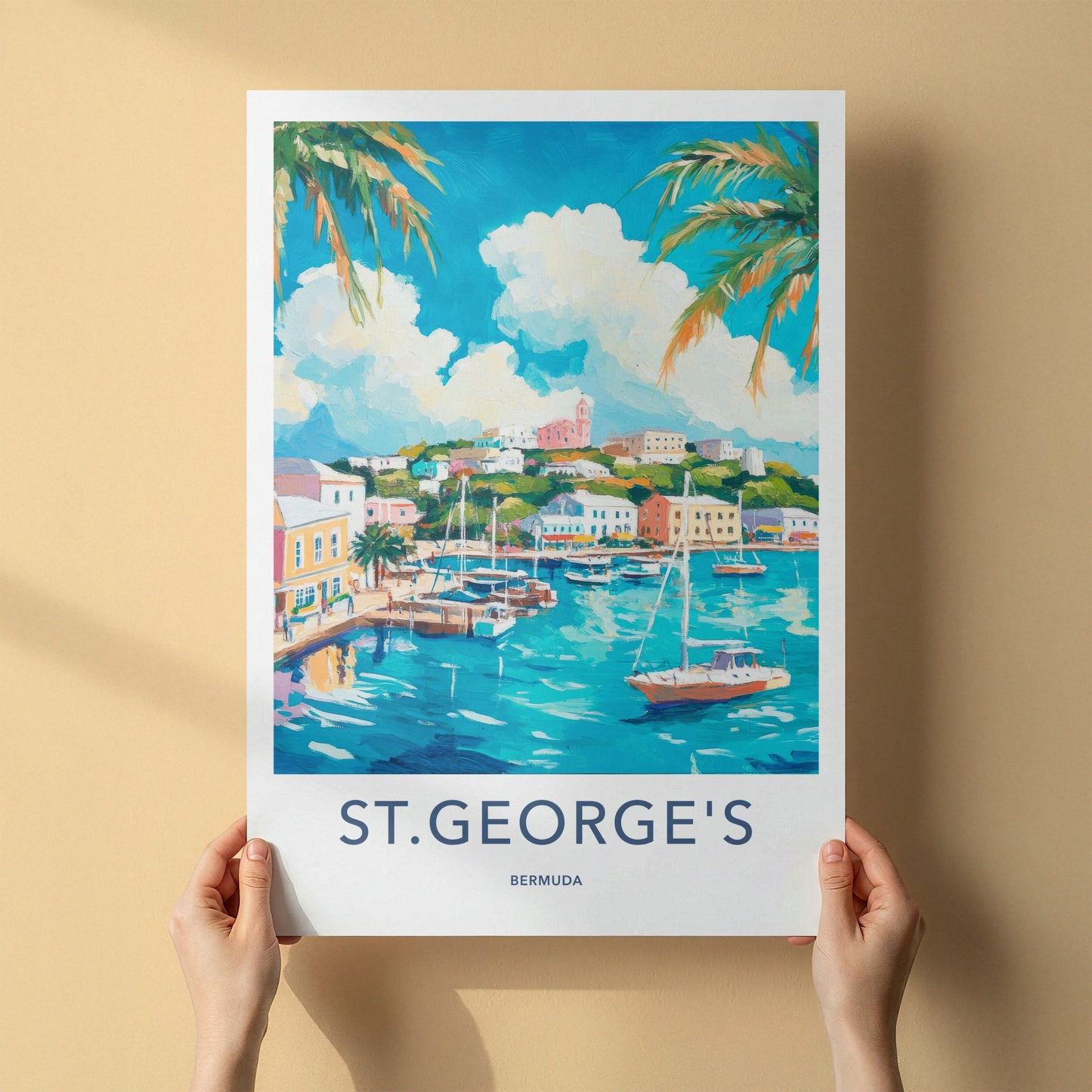 St Georges Poster - Bermuda Travel Art - Vibrant Coastal Scene Home Decor