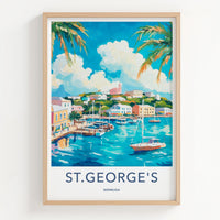 St Georges Poster - Bermuda Travel Art - Vibrant Coastal Scene Home Decor