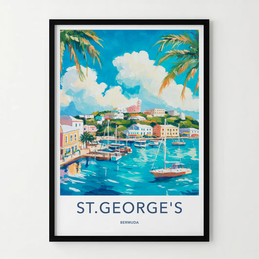 St Georges Poster - Bermuda Travel Art - Vibrant Coastal Scene Home Decor