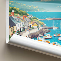 St Ives Poster - England Travel Art - Quaint Harbor Scene Home Decor