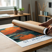 St. Jerome Poster - India Travel Art - Daman Fiery Coastal Sunset Wall Decor