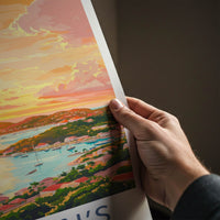 St Johns Poster - Antigua And Barbuda Wall Art - Vibrant Sunset Harbor Gallery Art