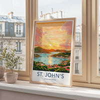 St Johns Poster - Antigua And Barbuda Wall Art - Vibrant Sunset Harbor Gallery Art