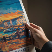 St Peter Port Poster - Guernsey Travel Art - Vibrant Port Sunset Home Decor
