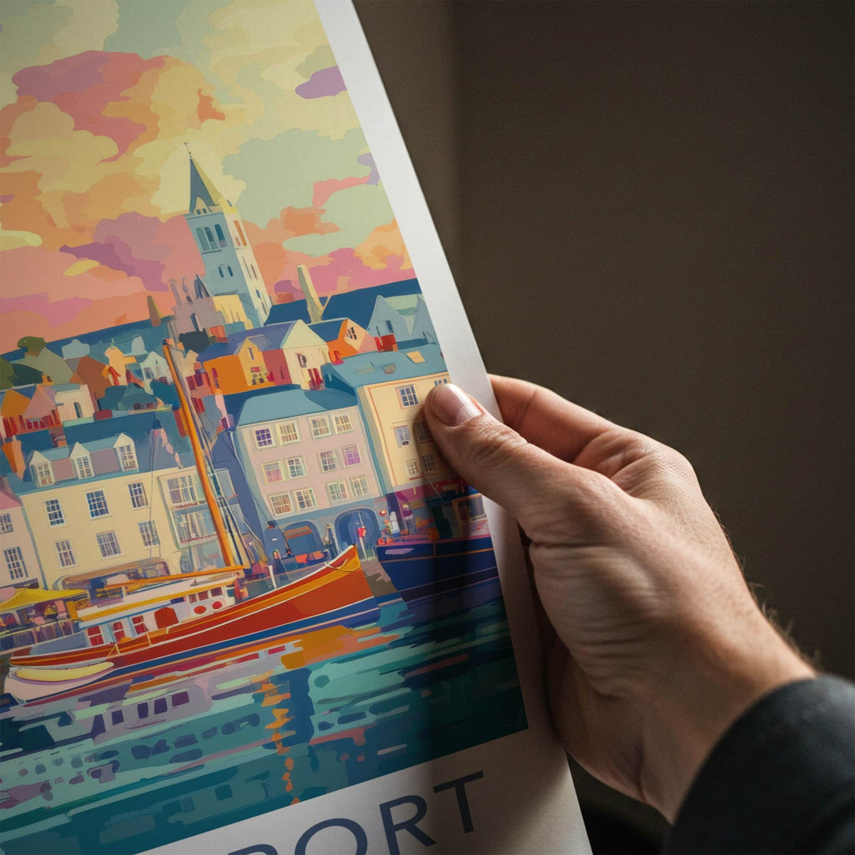 St. Peter Port Poster - Guernsey Travel Art - Vibrant Port Town Wall Decor