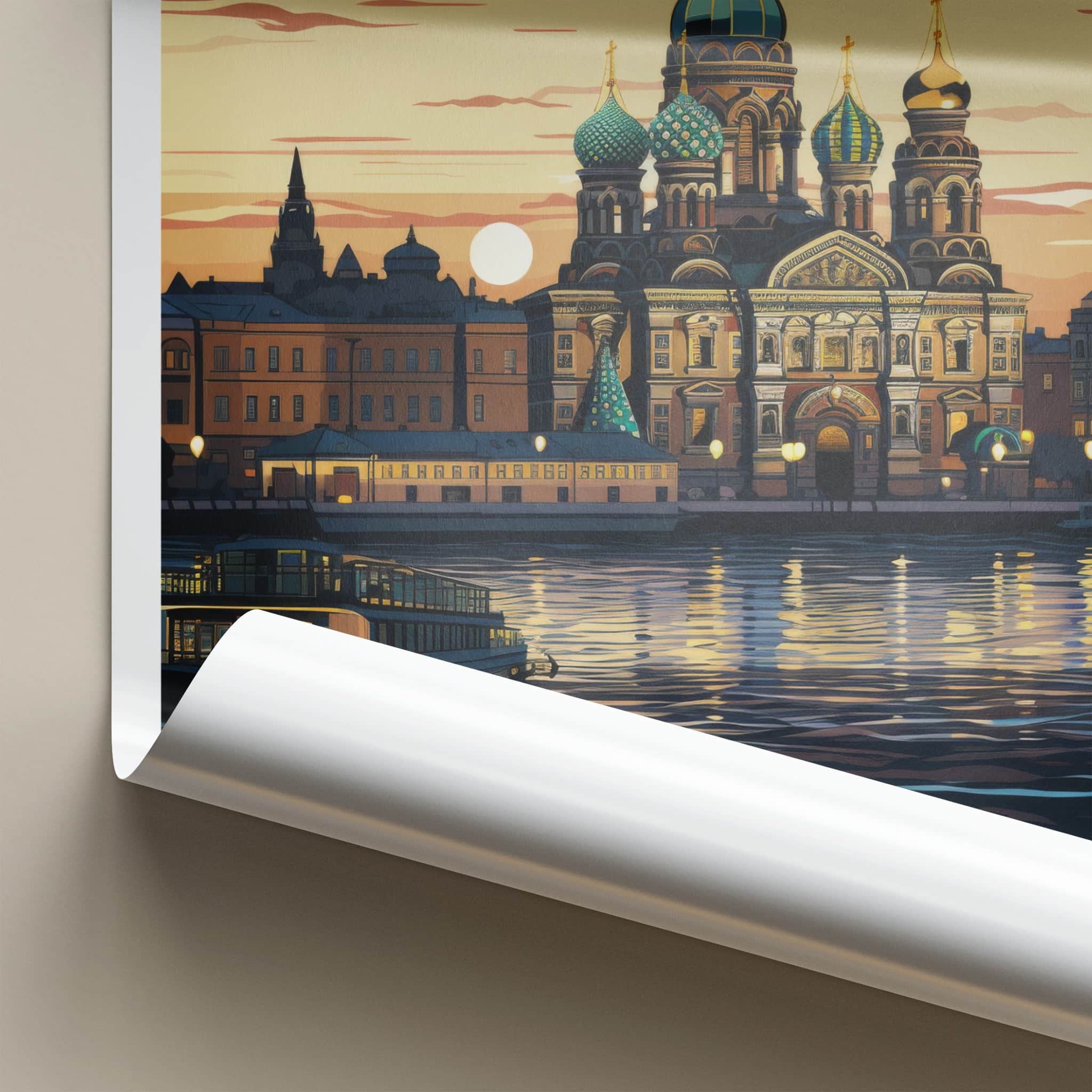 St Petersburg Poster - Russia Travel Art - Historic Cathedral Water Home Decor