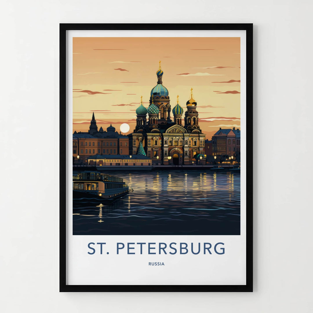 St Petersburg Poster - Russia Travel Art - Historic Cathedral Water Home Decor