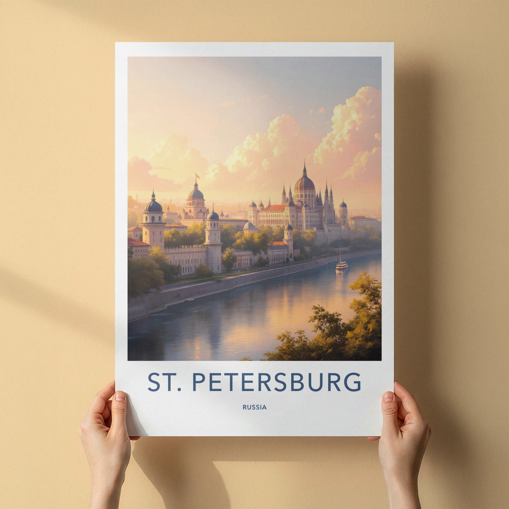 St Petersburg Poster - Russia Travel Art - Historic City River Home Decor