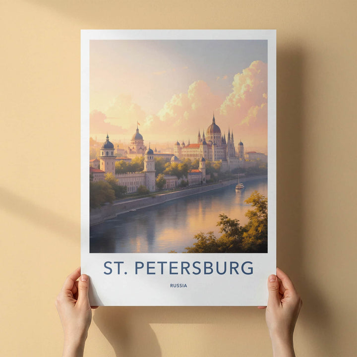 St Petersburg Poster - Russia Travel Art - Historic City River Home Decor