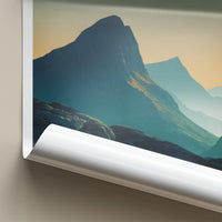 Stac Pollaidh Poster - Scotland Travel Art - Layered Mountain Vista Home Decor