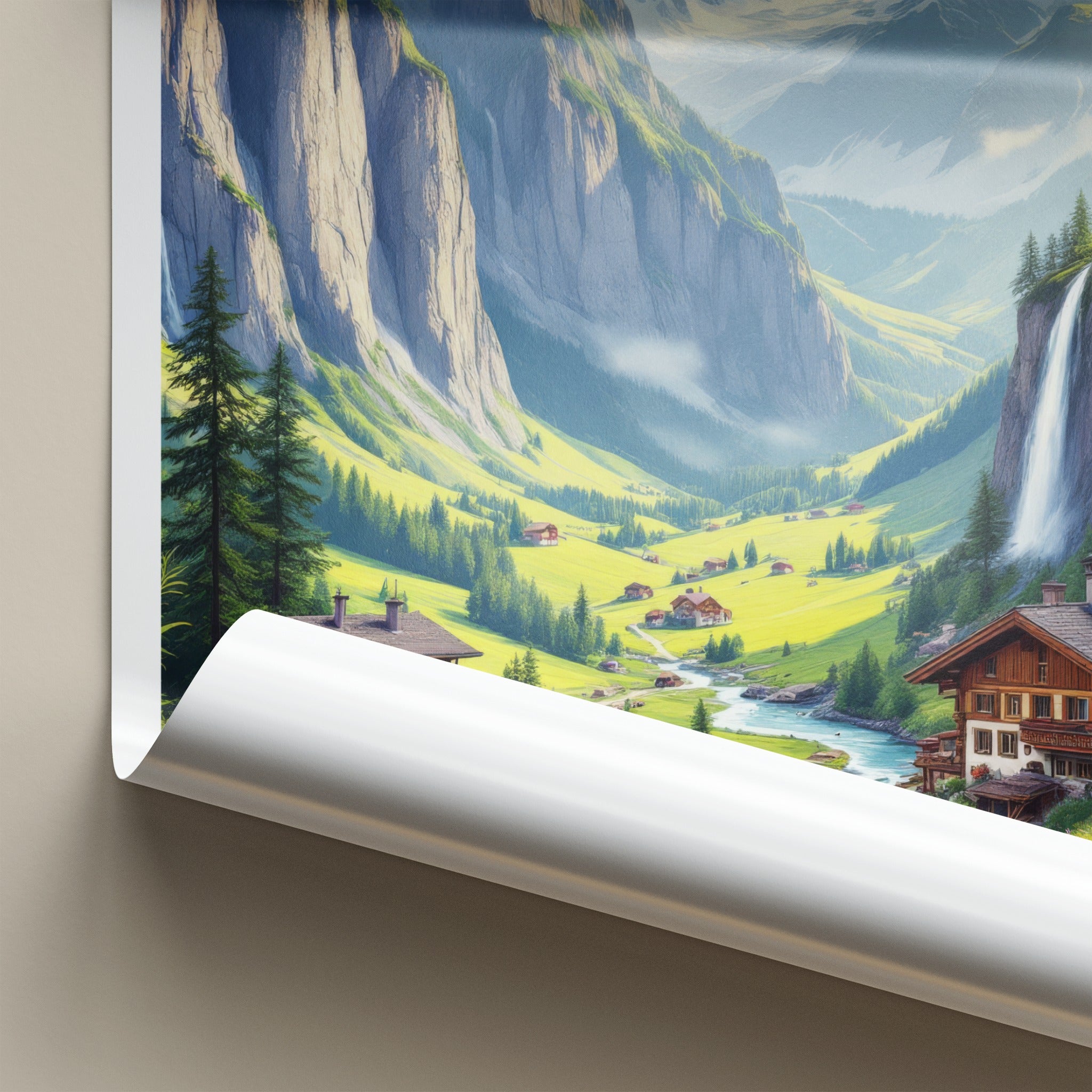 Stechelberg Poster - Switzerland Travel Art - Lush Alpine Valley Home Decor
