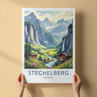 Stechelberg Poster - Switzerland Travel Art - Lush Alpine Valley Home Decor