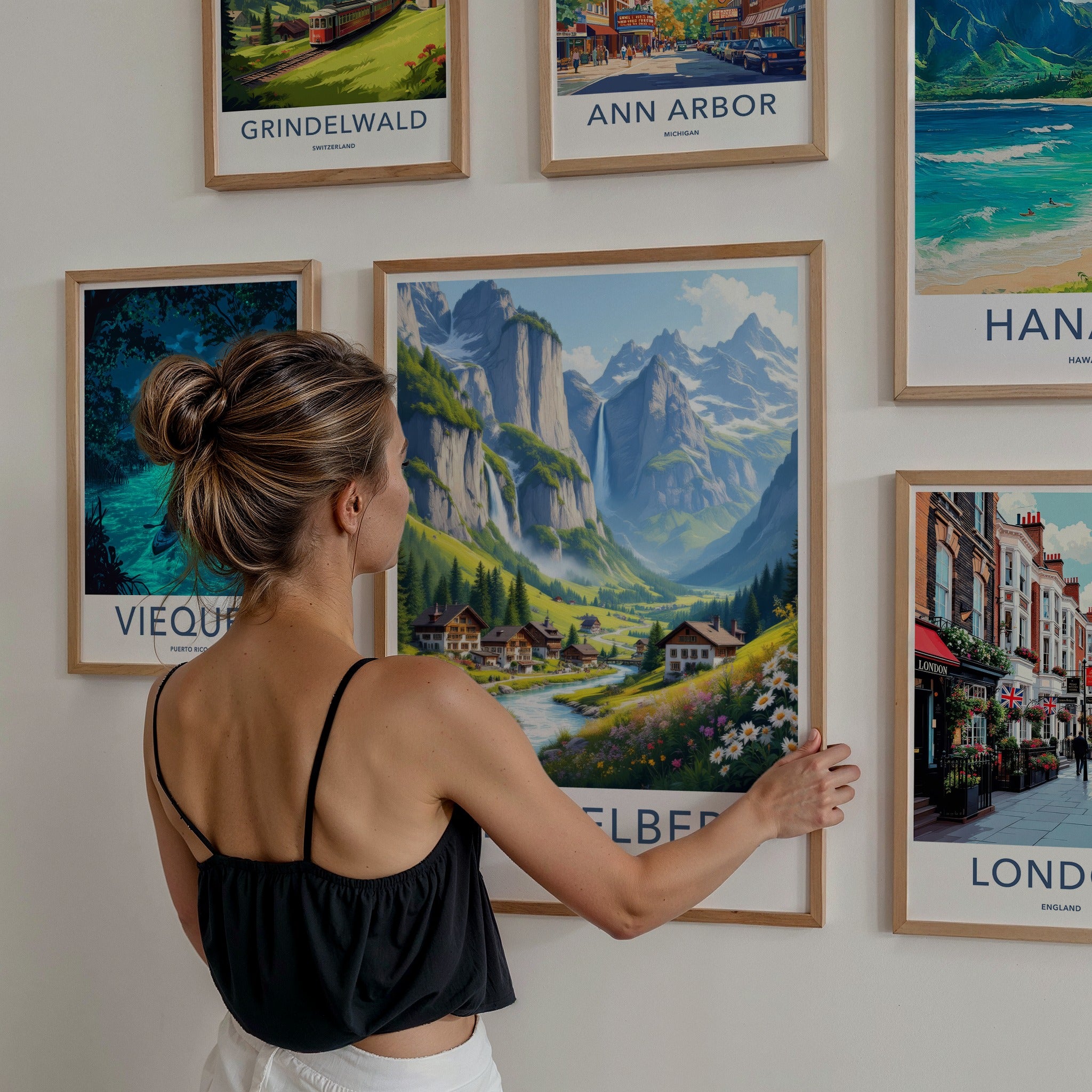 Stechelberg Poster - Switzerland Travel Art - Lush Valley Village Home Decor