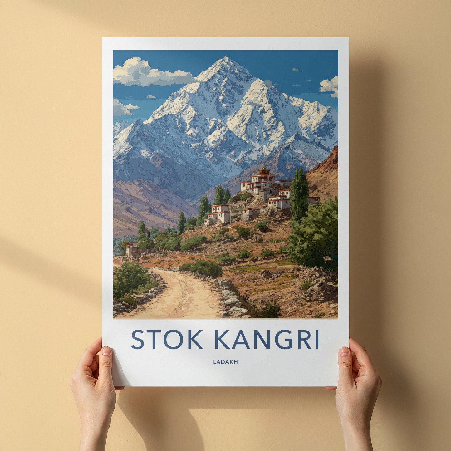 Stok Kangri Poster - India Ladakh Mountain Village Home Decor