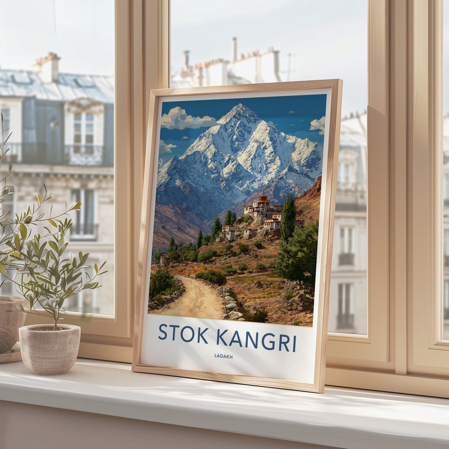 Stok Kangri Poster - India Ladakh Mountain Village Home Decor