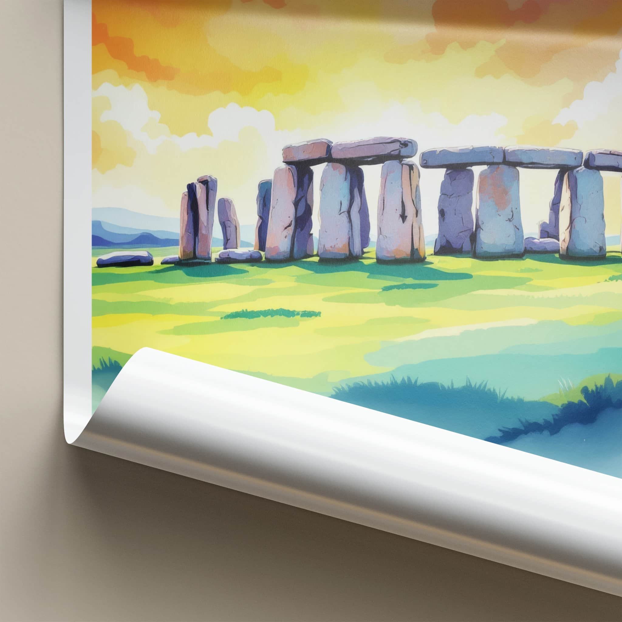 Stonehenge Poster - England Framed Art - Sunset Stone Circle Wall Decor