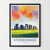 Stonehenge Poster - England Travel Art - Ancient Stone Circle Home Decor
