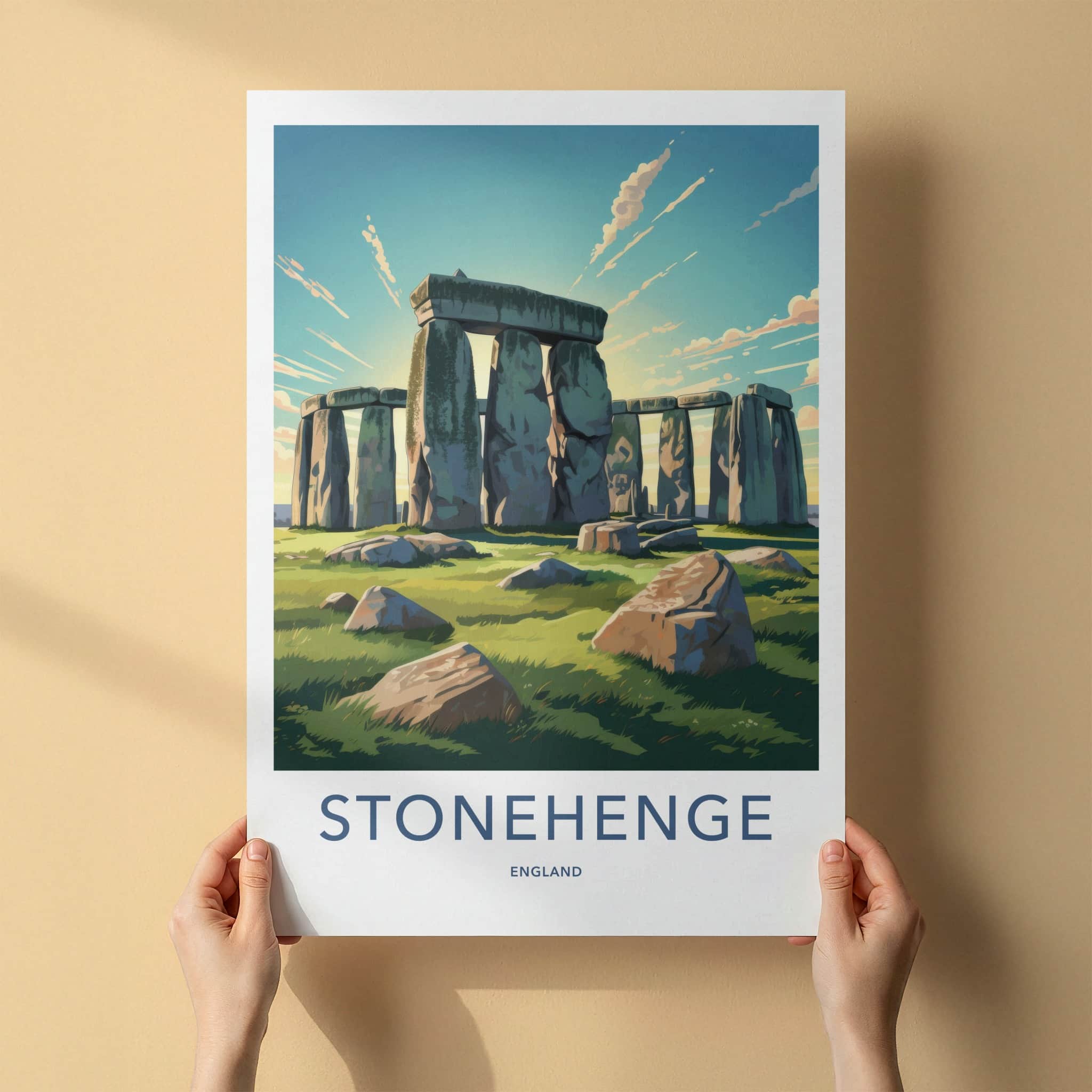 Stonehenge Poster - England Travel Art - Ancient Stone Structure Wall Decor