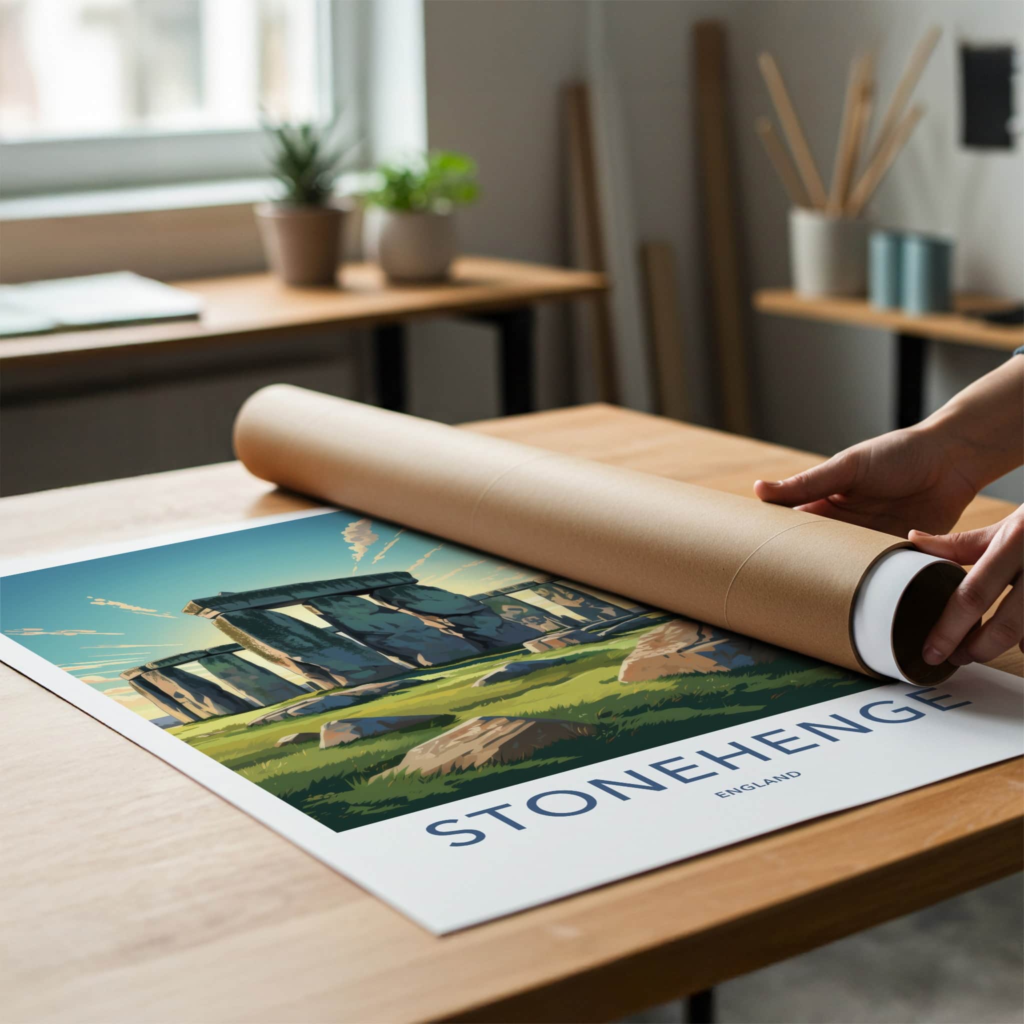 Stonehenge Poster - England Travel Art - Ancient Stone Structure Wall Decor