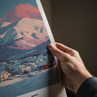 Stowe Poster - Vermont Travel Art - Pink Clouded Mountains Home Decor