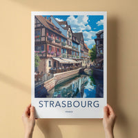 Strasbourg Poster - France Travel Art - Colorful Canal Houses Home Decor
