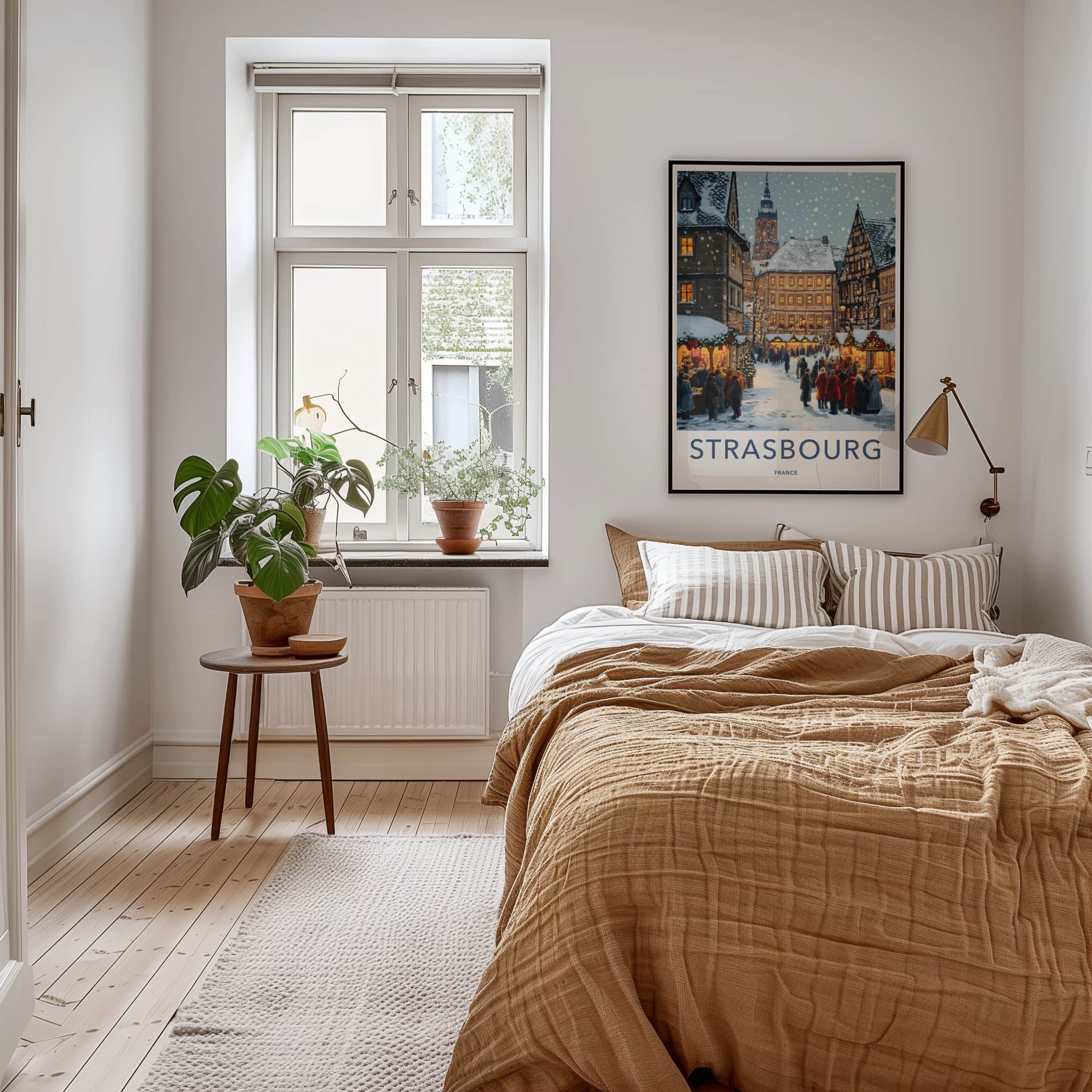 Strasbourg Poster - France Travel Art - Festive Street Market Home Decor