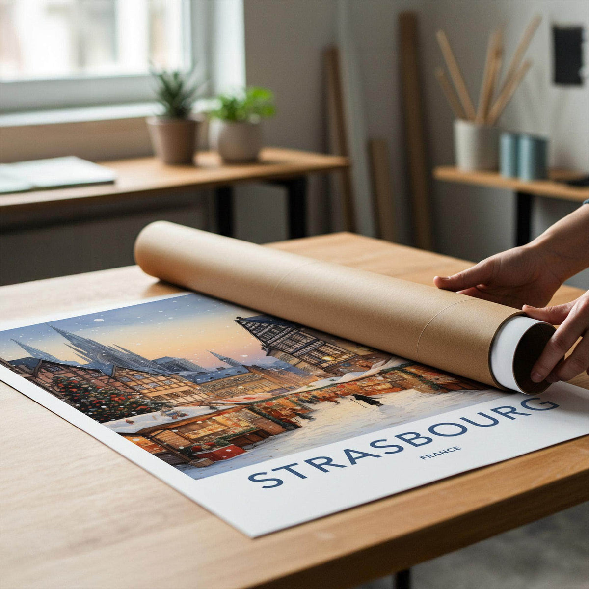Strasbourg Wall Art - France Wall Decor With Medieval Cathedral