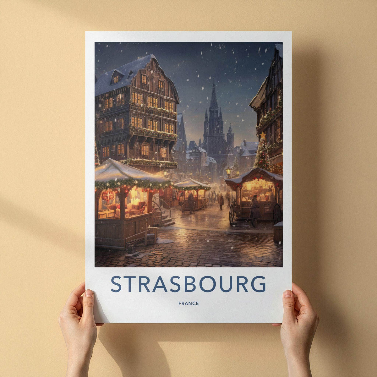 Strasbourg Wall Art - Historic City Poster With Gothic Architecture