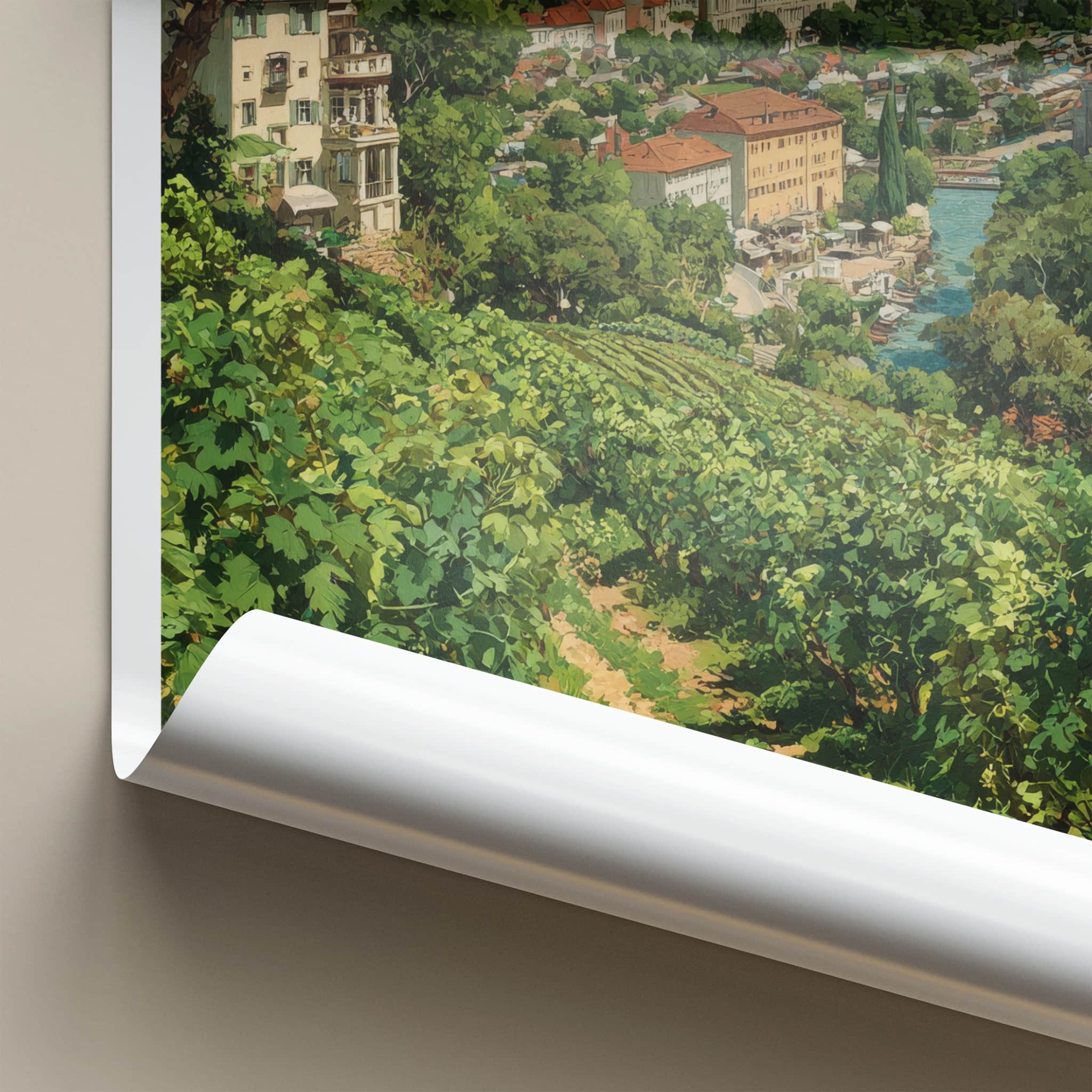 Stuttgart Poster - Germany Travel Art - Hillside Vineyard City Home Decor