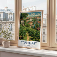 Stuttgart Poster - Germany Travel Art - Hillside Vineyard City Home Decor