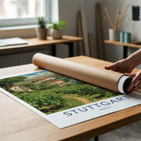 Stuttgart Poster - Germany Travel Art - Hillside Vineyard City Home Decor