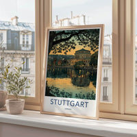 Stuttgart Poster - Germany Travel Art - Lakeside Opera House Home Decor