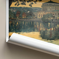 Stuttgart Poster - Germany Travel Art - Lakeside Opera House Home Decor