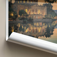 Stuttgart Poster - Germany Travel Art - Riverside Building Lights Home Decor