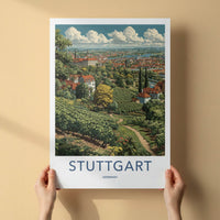 Stuttgart Poster - Germany Travel Art - Vineyard City Landscape Decor