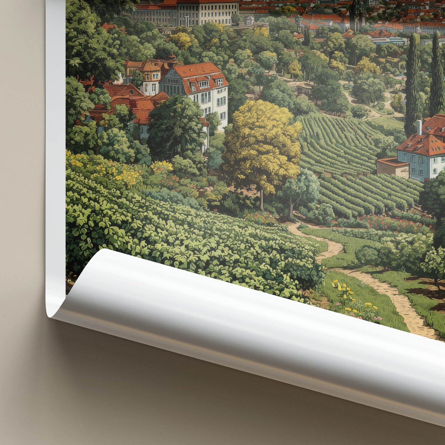 Stuttgart Poster - Germany Travel Art - Vineyard City Landscape Decor