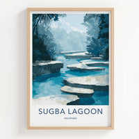 Sugba Lagoon Poster - Philippines Travel Art - Lush Aqua Pathway Home Decor