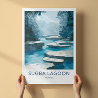 Sugba Lagoon Poster - Philippines Travel Art - Lush Aqua Pathway Home Decor