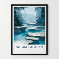 Sugba Lagoon Poster - Philippines Travel Art - Lush Aqua Pathway Home Decor